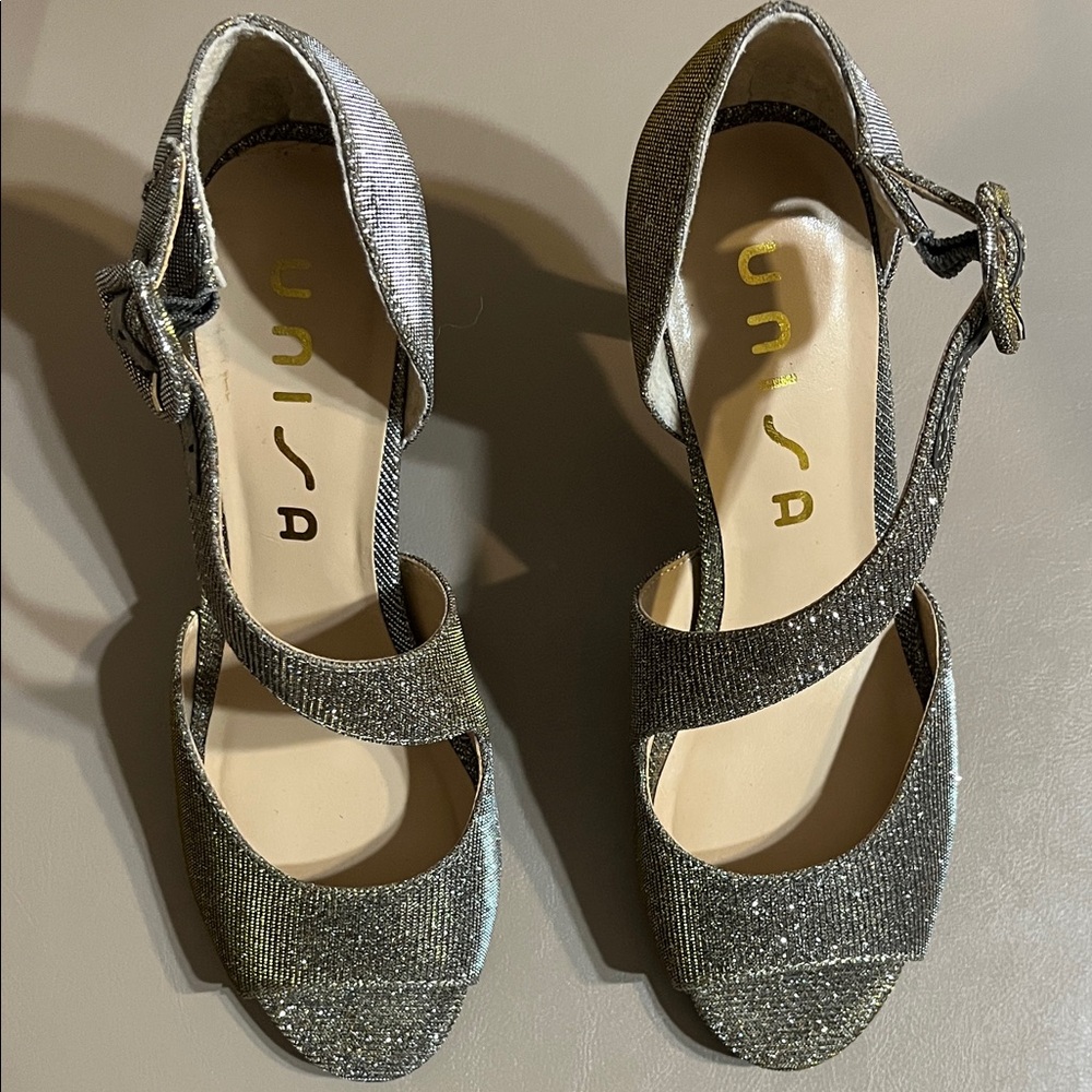 Unisa Sparkling Silver Strappy Heels
